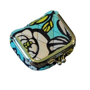 Vera Bradley Island Blooms Kiss Lock Pouch with Mirror